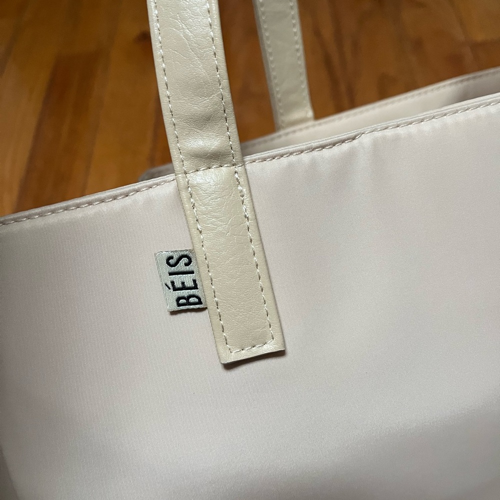 BEIS Beige Cream Structured Commuter Tote Bag - Picture 2 of 9